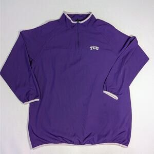 TCU Texas Christian Men's L Purple Quarter Zip Pullover Colosseum